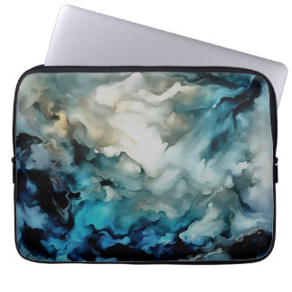 Storm Clouds and Ocean Currents Abstract Art Laptop Sleeve