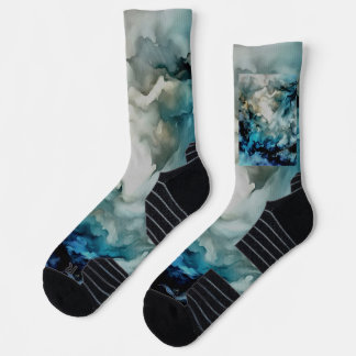 Storm Clouds and Ocean Currents Abstract Art Socks