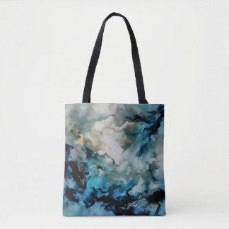 Storm Clouds and Ocean Currents Abstract Art Tote Bag