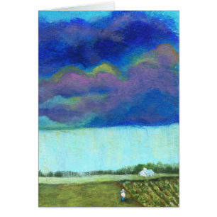 Storm Clouds Farm Garden Original Painting