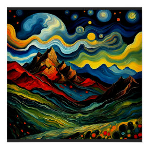 Storm clouds over mountains 1 poster