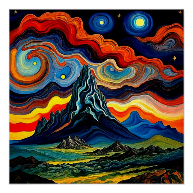 Storm clouds over mountains 4 poster (Front)