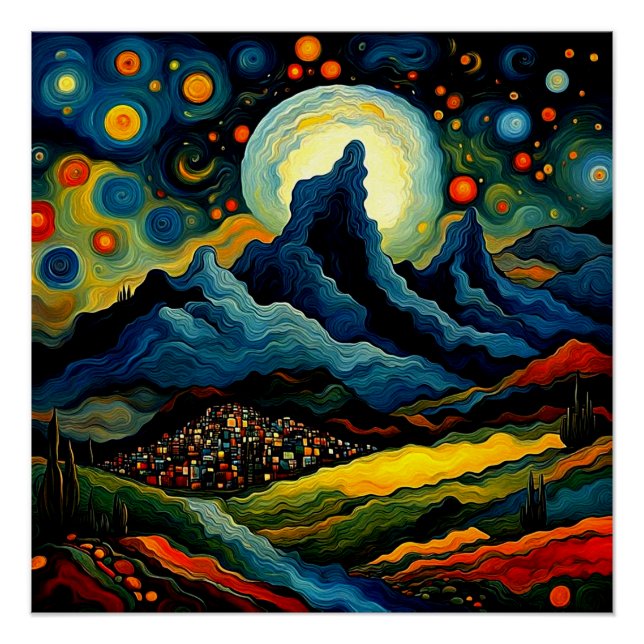 Storm clouds over mountains poster (Front)