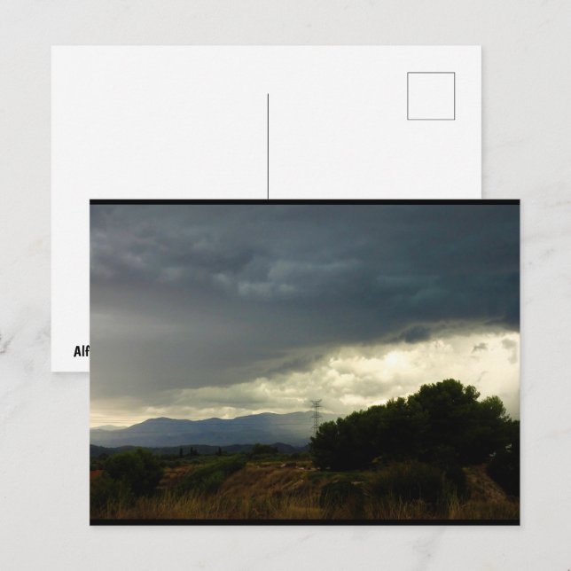 Storm Clouds over Mountaintop Postcard (Front/Back)