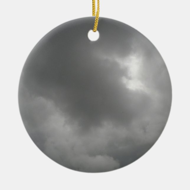 Storm Clouds Pendant Ceramic Tree Decoration (Front)