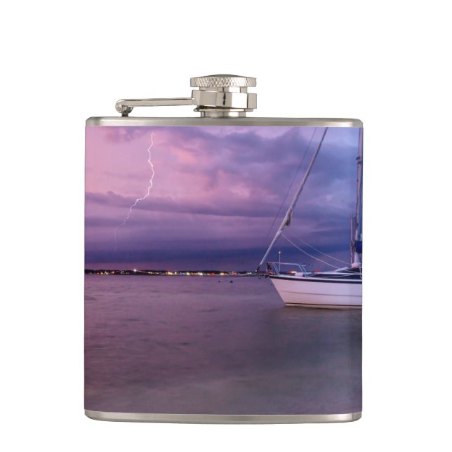 Storm Coming To Navarre Florida Hip Flask (Front)