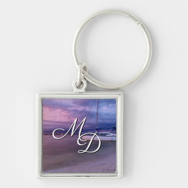 Storm Coming To Navarre Florida Square Keychain (Front)