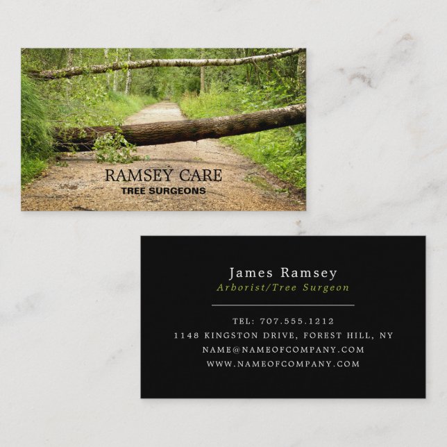 Storm Damage - Tree Surgeon - Arborist Business Card (Front/Back)