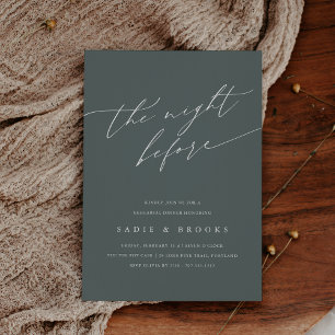 Storm Gray-Green Rehearsal Dinner Invitation