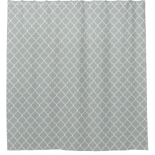 Storm Grey Moroccan Quatrefoil Pattern Shower Curtain