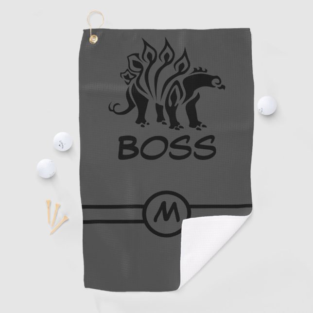 Storm Grey Stegosaurus Spiked  Dinosaur  Golf Towel (InSitu)