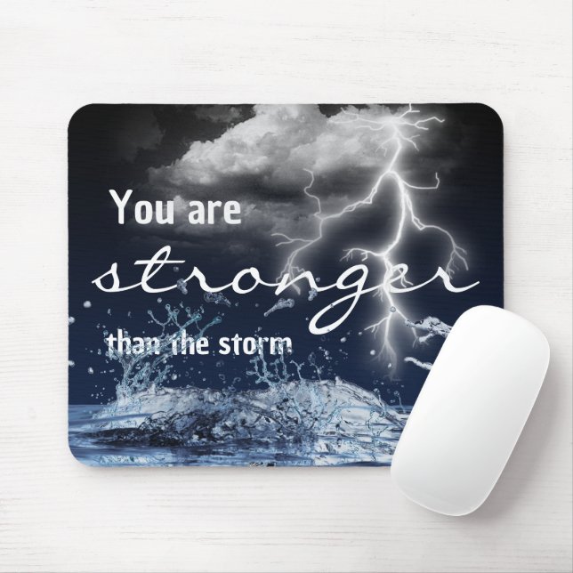 Storm Inspirational Quote Mouse Mat (With Mouse)