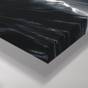 Storm Lighthouse – Dramatic Black and White Coasta Canvas Print