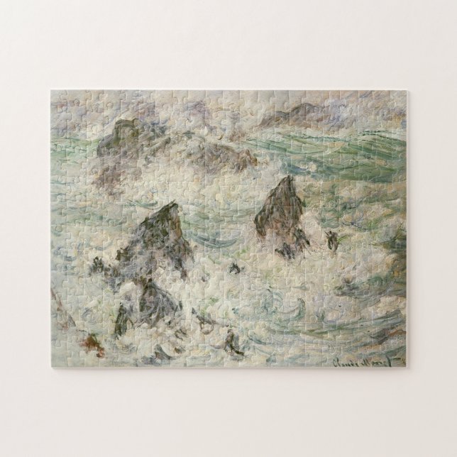 Storm on Belle-Ile Monet Fine Art Jigsaw Puzzle (Horizontal)
