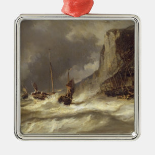 Storm on the Coast at Etretat, Normandy, 1851 Metal Tree Decoration