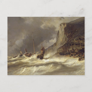 Storm on the Coast at Etretat, Normandy, 1851 Postcard