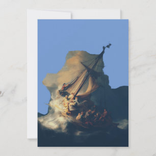 Storm on the Sea of Galilee by Rembrandt Art Holiday Card
