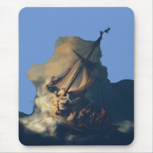 Storm on the Sea of Galilee by Rembrandt Art Mouse Mat