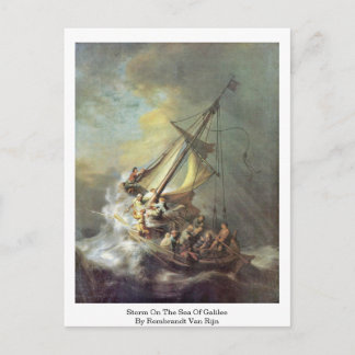 Storm On The Sea Of Galilee By Rembrandt Van Rijn Postcard