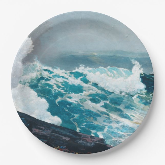 Storm on the sea painting  paper plate (Front)