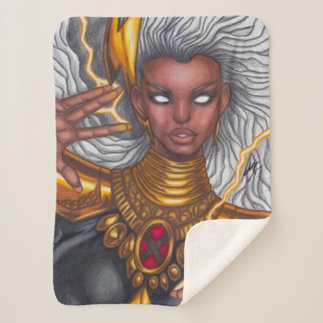 Storm ~ Ororo Munroe Sherpa Blanket (Front)