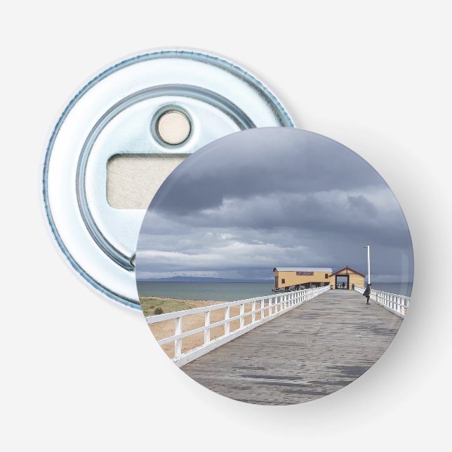 Storm Over Queenscliff Pier Bottle Opener (Front)