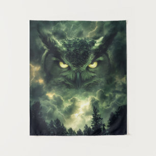 Storm Owl Guardian Tapestry