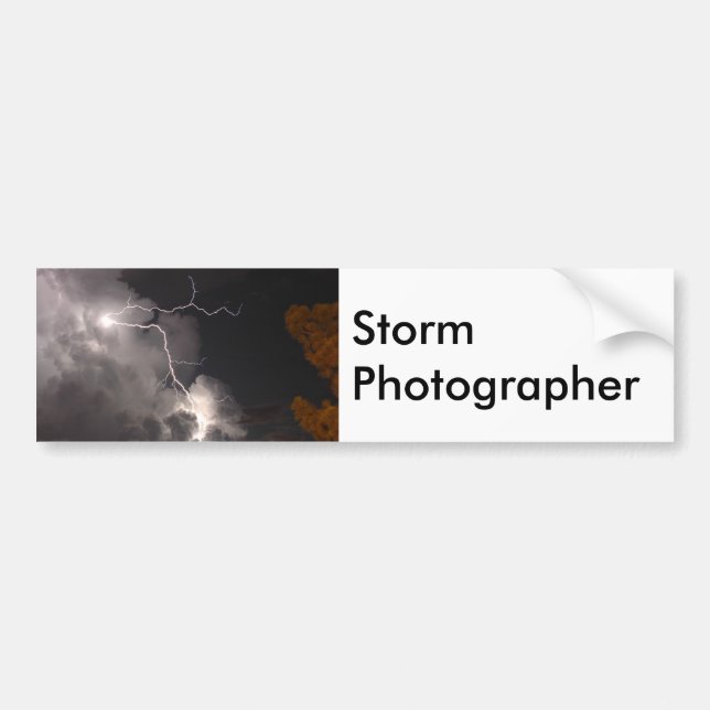 Storm Photographer Lightning Bumper Sticker (Front)