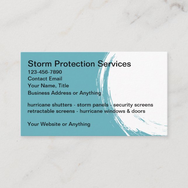 Storm Protection Products And Services Business Card (Front)