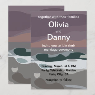 Storm Sky Cloud Sea Waves Nature Wedding Invitation