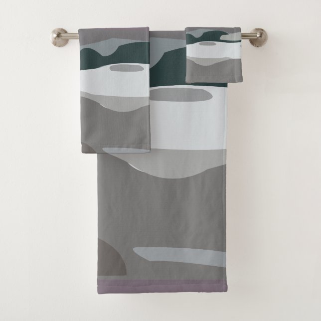 Storm Sky Cloud Sea Waves Trendy Bathroom Bath Towel Set (Insitu)