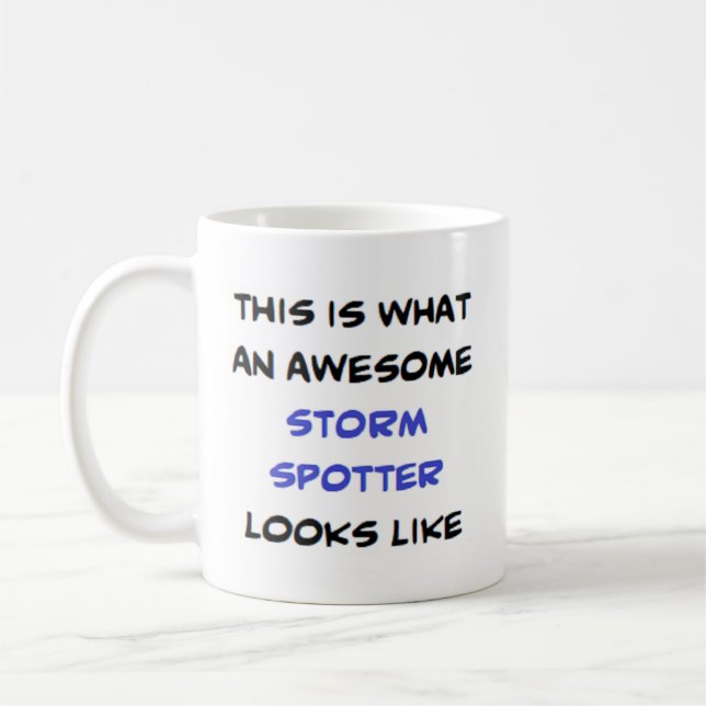 storm spotter, awesome coffee mug (Left)