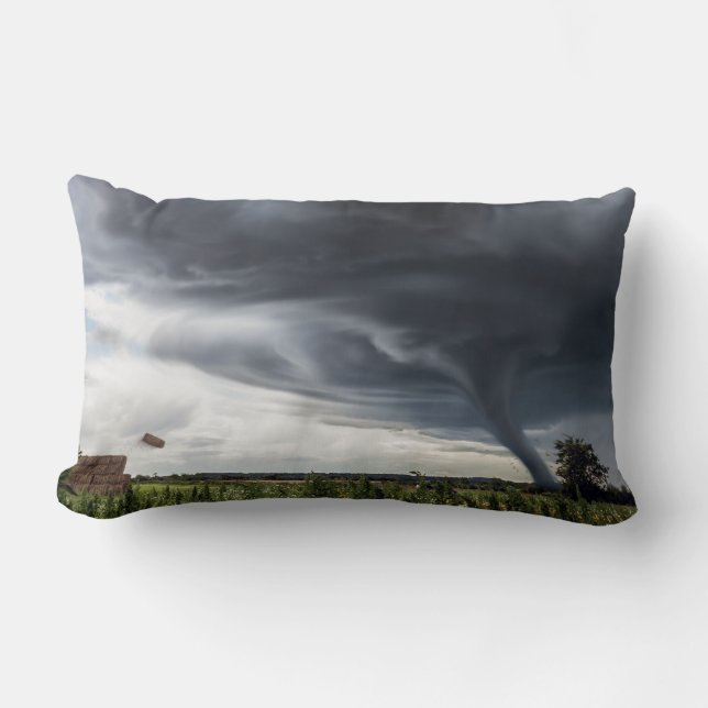 Storm tornado lifing hay bales lumbar cushion (Front)