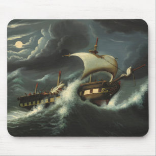 Storm Tossed Frigate by Thomas Chambers Mouse Mat