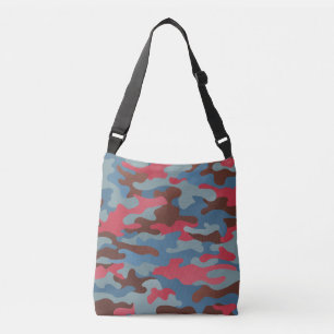 Storm Urban Camo Cyan Magenta Brown Crossbody Bag