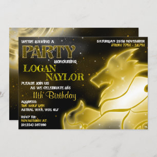 Storm Wolf Astral Glow Invitations
