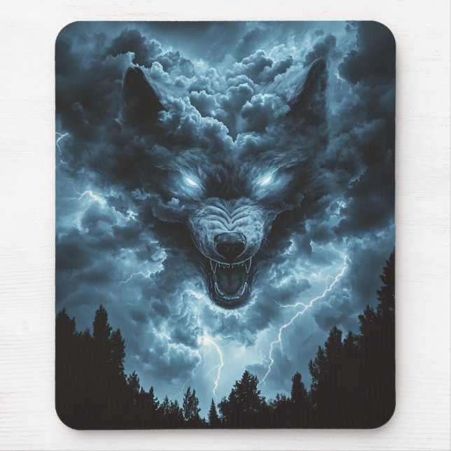 Storm Wolf Spirit Mouse Mat (Front)