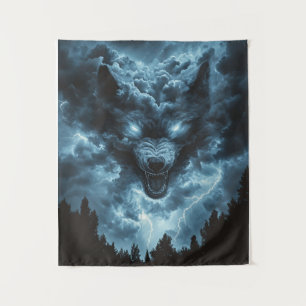 Storm Wolf Spirit Tapestry