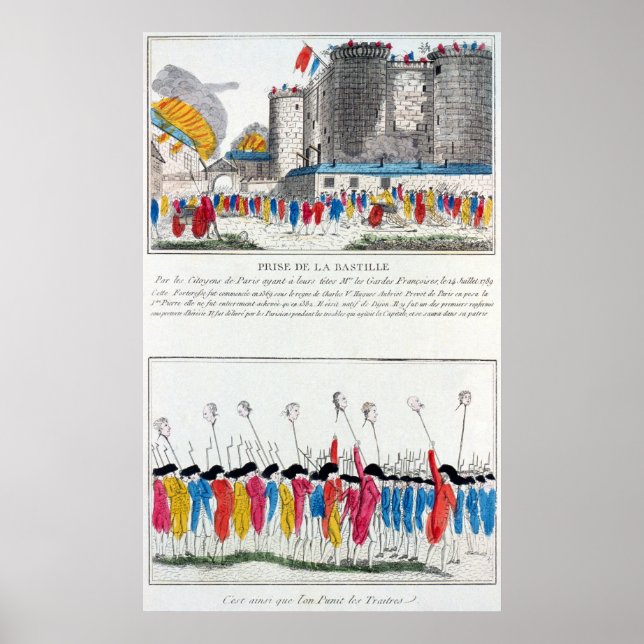 Storming of the Bastille in the French Revolution Poster (Front)