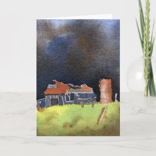 "Storm's Coming #3" Country Roads Greeting Card (Front)