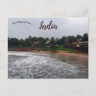 Stormy Beach in Goa India Postcard
