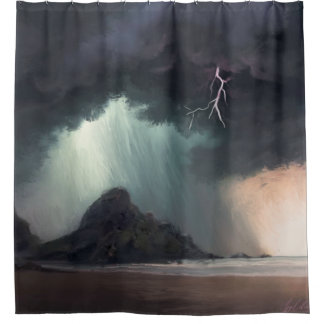 Stormy Beach Shower Curtain