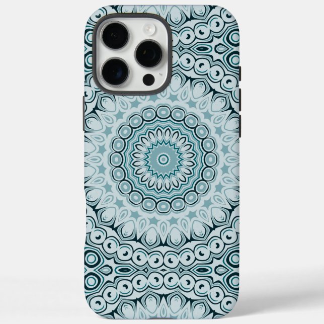 Stormy Blue and Grey Mandala Pattern Case-Mate iPhone Case (Back)