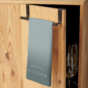 Stormy Blue Grey Ombre Tea Towel
