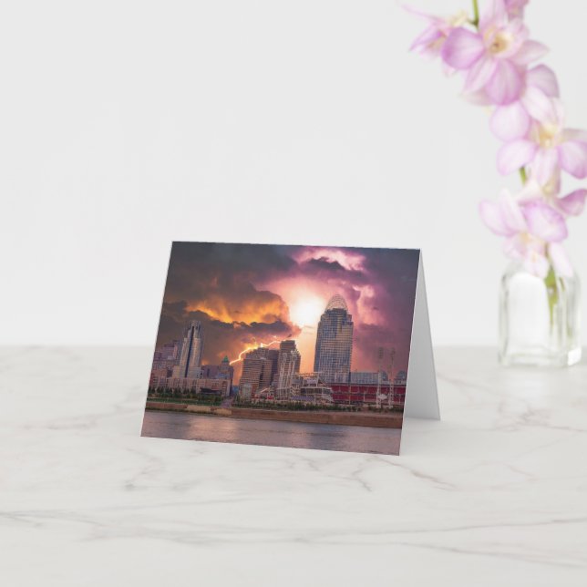Stormy Cincinnati Great American Ball Park Card (Orchid)