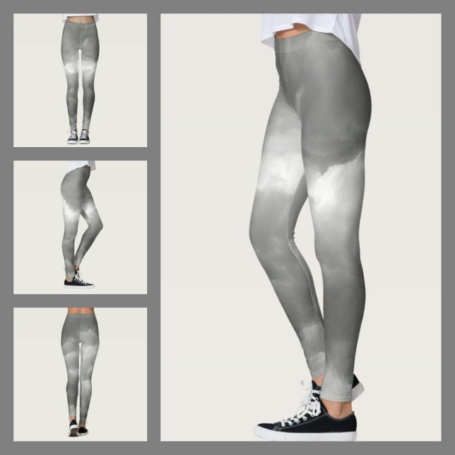 Stormy Clouds Grey Chic Leggings (Creator Uploaded)