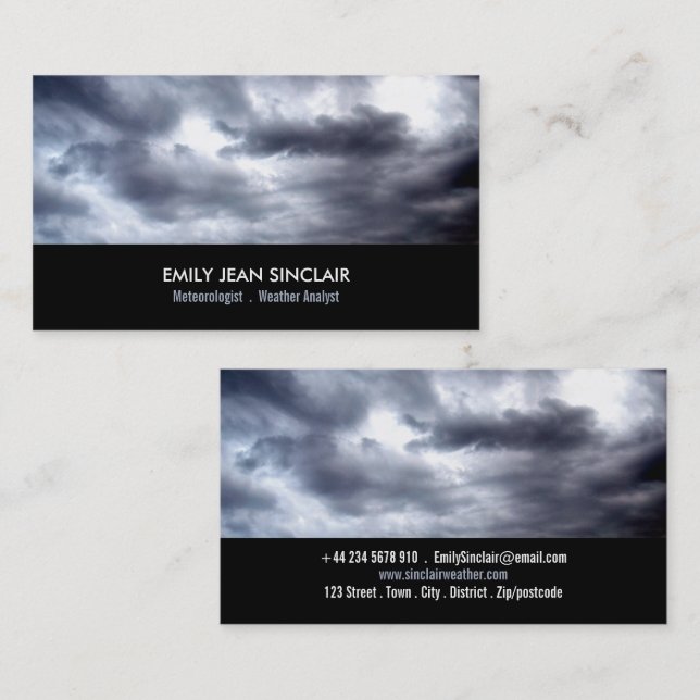 Stormy Clouds, Meteorologist Business Card (Front/Back)