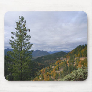 Stormy clouds with Fall colours over the mountains Mouse Mat