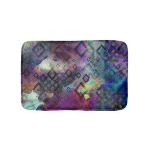 Stormy colourful watercolor abstract w/ diamonds bath mat