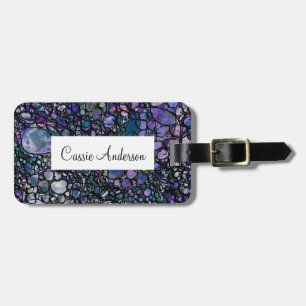 Stormy Colourful Watercolor Abstract w/ Diamonds Luggage Tag